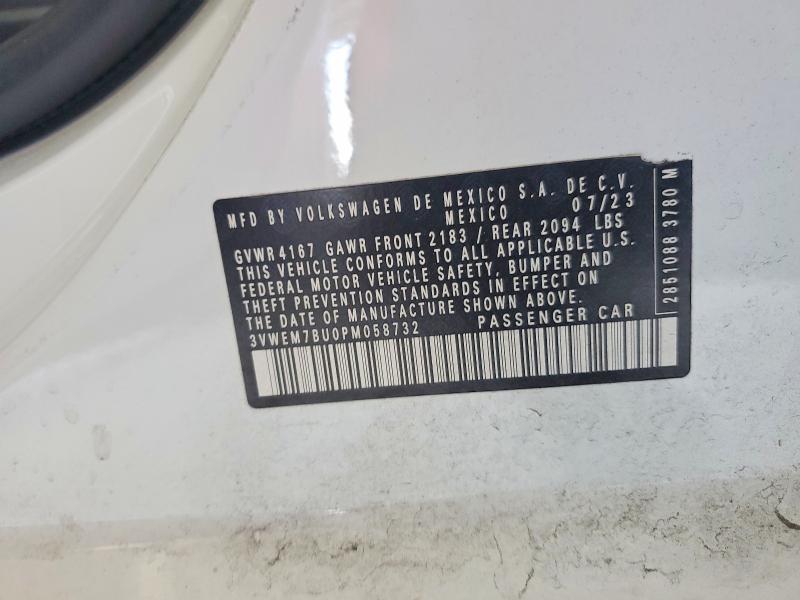 2023 Volkswagen Jetta მანქანა იყიდება აუქციონზე, vin: 3VWEM7BU0PM058732, აუქციონის ნომერი: 48486436