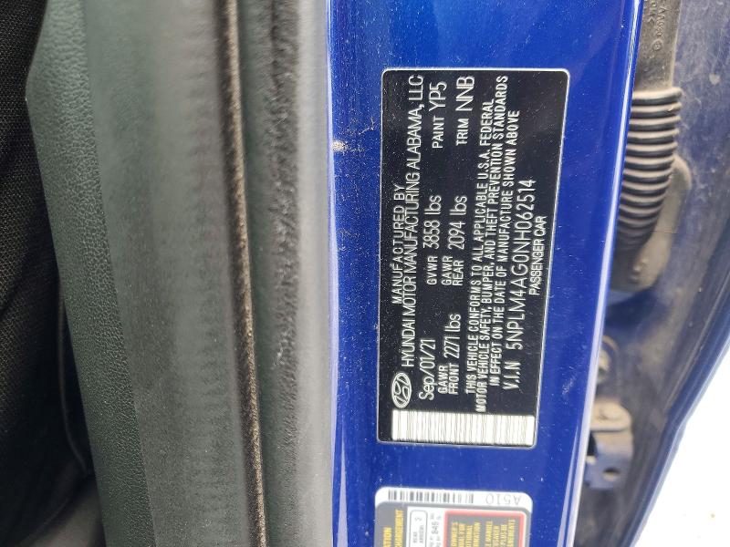 Aukcja sprzedaży 2022 Hyundai Elantra, vin: 5NPLM4AG0NH062514, numer aukcji: 50475456