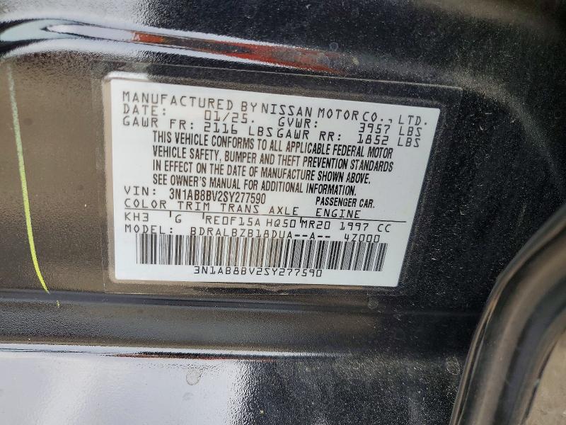 49849946 :رقم المزاد ، 3N1AB8BV2SY277590 vin ، 2025 Nissan Sentra مزاد بيع
