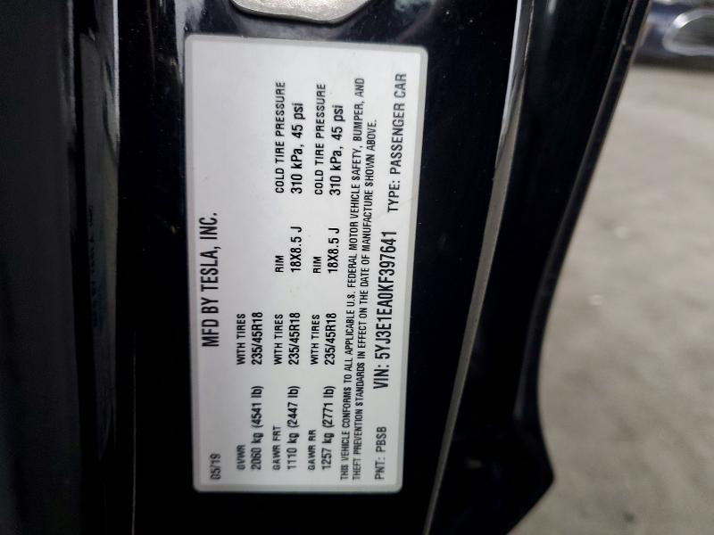 Продажа на аукционе авто 2019 Tesla Model 3, vin: 5YJ3E1EA0KF397641, номер лота: 48159936
