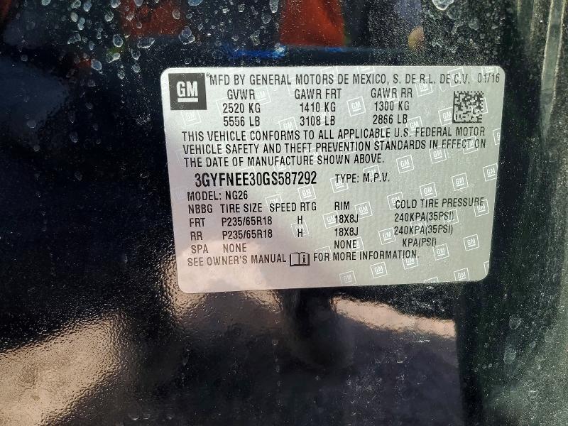 Продажа на аукционе авто 2016 Cadillac Srx, vin: 3GYFNEE30GS587292, номер лота: 50567716