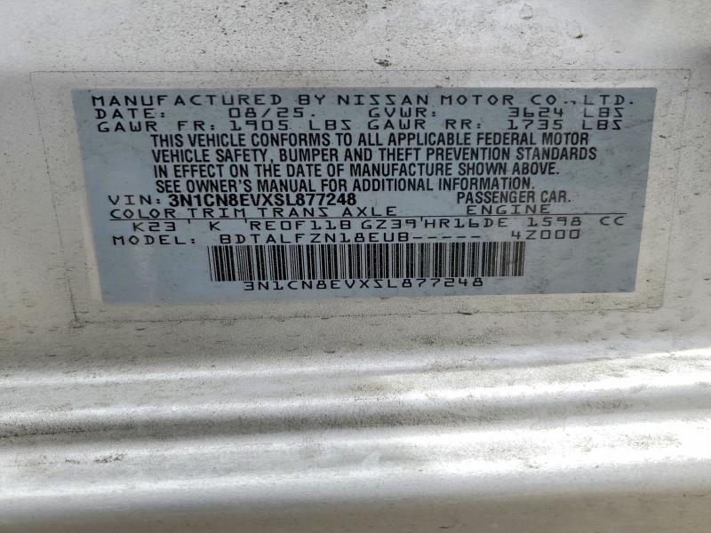 Aukcja sprzedaży 2025 Nissan Versa, vin: 3N1CN8EVXSL877248, numer aukcji: 50189086