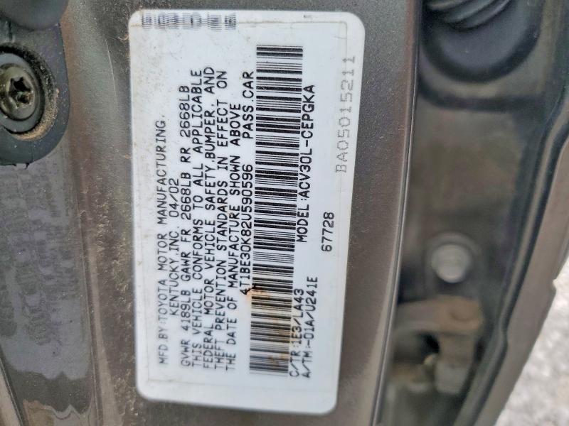 Продажа на аукционе авто 2002 Toyota Camry, vin: 4T1BE30K82U590596, номер лота: 51410156