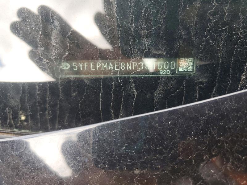 Aukcja sprzedaży 2022 Toyota Corolla, vin: 5YFEPMAE8NP381600, numer aukcji: 50118956