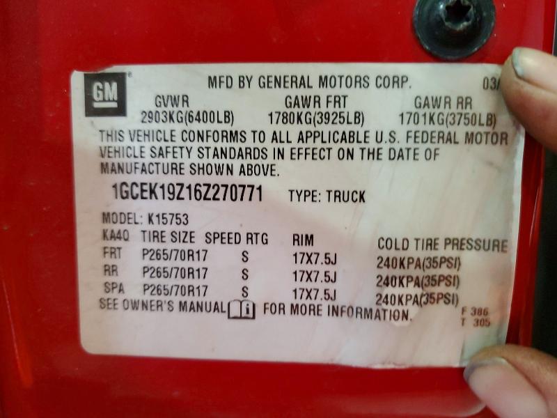 Aukcja sprzedaży 2006 Chevrolet Silverado, vin: 1GCEK19Z16Z270771, numer aukcji: 49290956