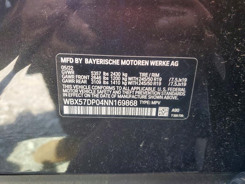 Aukcja sprzedaży 2022 Bmw X3, vin: WBX57DP04NN169868, numer aukcji: 47642566