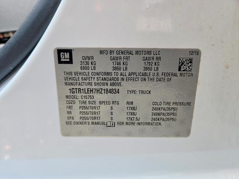 Продаж на аукціоні авто 2017 Gmc Sierra, vin: 1GTR1LEH7HZ184834, номер лоту: 50940286