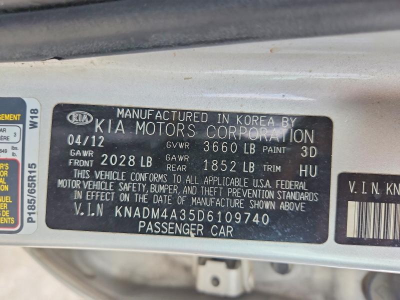 48051496 :رقم المزاد ، KNADM4A35D6109740 vin ، 2013 Kia Rio مزاد بيع