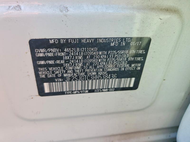 Продажа на аукционе авто 2017 Subaru Forester, vin: JF2SJGTC3HH538436, номер лота: 51163526