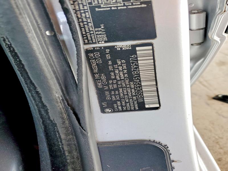 Aukcja sprzedaży 2000 Bmw M5, vin: WBSDE9345YBZ95776, numer aukcji: 50905216