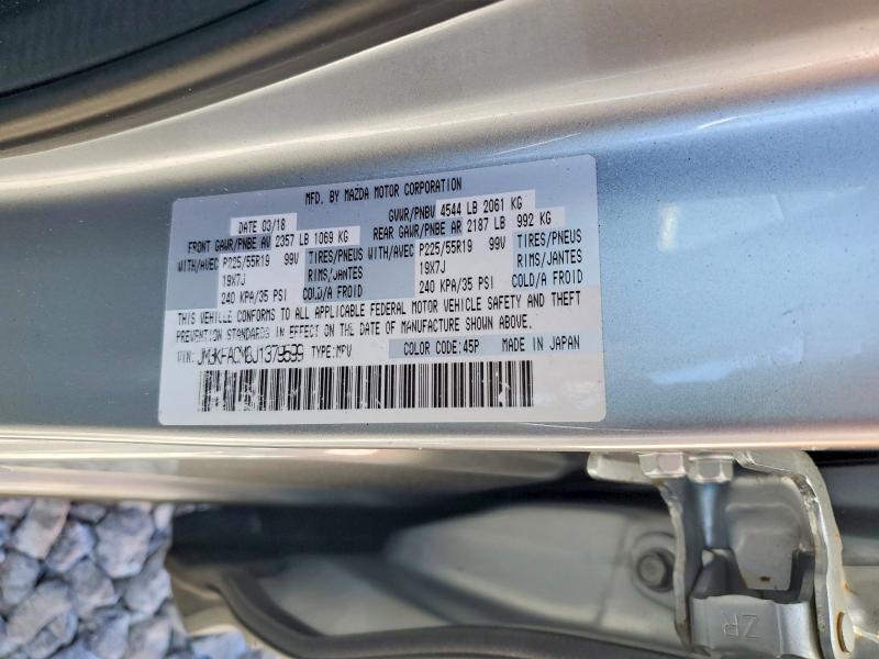 51872486 :رقم المزاد ، JM3KFACM8J1379599 vin ، 2018 Mazda Cx-5 مزاد بيع