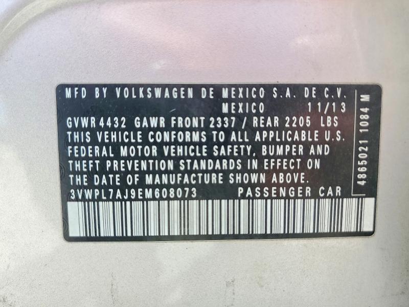 Aukcja sprzedaży 2014 Volkswagen Jetta, vin: 3VWPL7AJ9EM608073, numer aukcji: 50854786