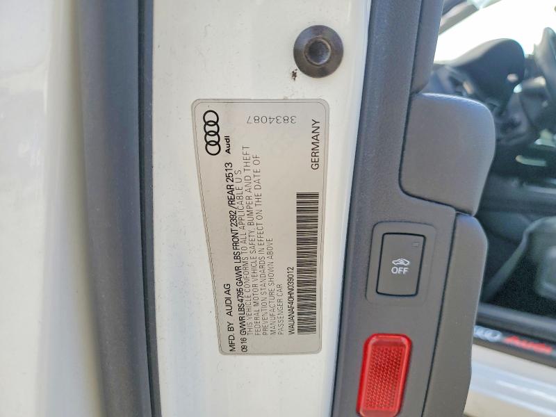 51872036 :رقم المزاد ، WAUANAF40HN039012 vin ، 2017 Audi A4 مزاد بيع