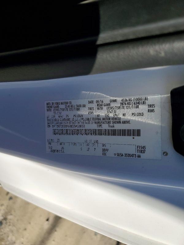 2017 Ford F350 მანქანა იყიდება აუქციონზე, vin: 1FTBF3B69HEB43988, აუქციონის ნომერი: 48589556