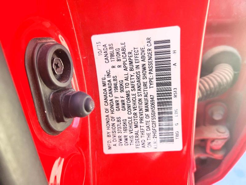 Продажа на аукционе авто 2016 Honda Civic, vin: 2HGFC2F55GH506947, номер лота: 49903256