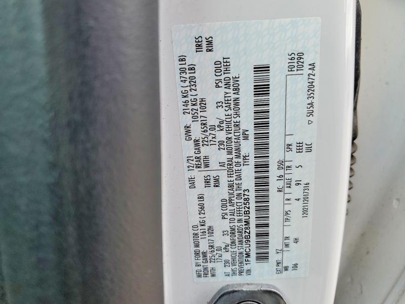 Продажа на аукционе авто 2021 Ford Escape, vin: 1FMCU9BZ8MUB25873, номер лота: 49750956