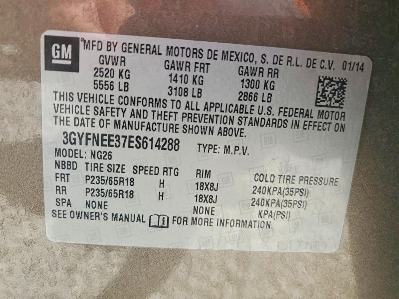 Aukcja sprzedaży 2014 Cadillac Srx, vin: 3GYFNEE37ES614288, numer aukcji: 49231046