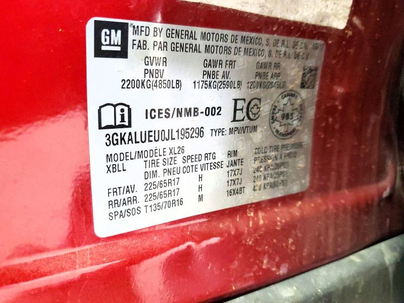 Продаж на аукціоні авто 2018 Gmc Terrain, vin: 3GKALUEU0JL195296, номер лоту: 47600276