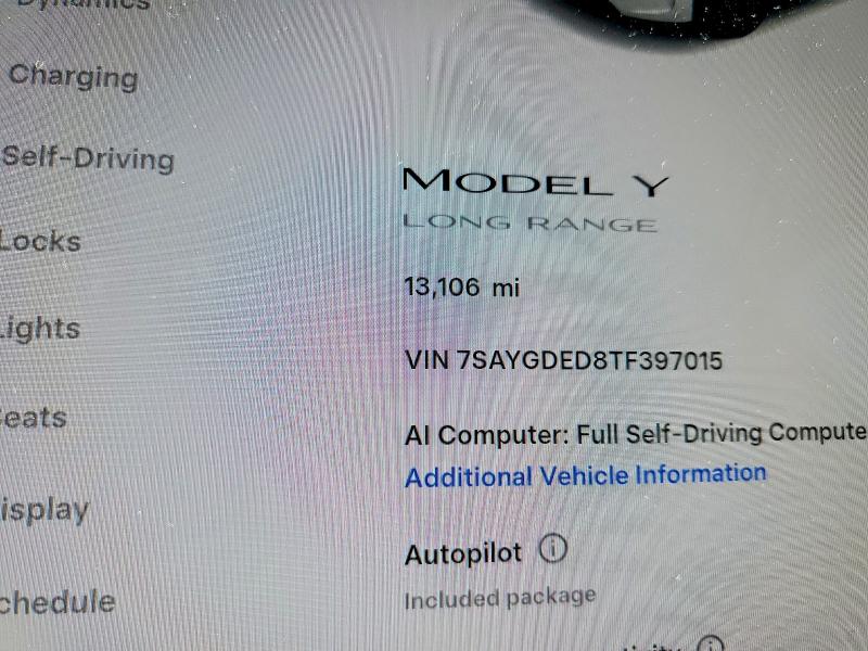 50635676 :رقم المزاد ، 7SAYGDED8TF397015 vin ، 2026 Tesla Model Y مزاد بيع
