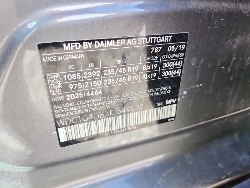 Продаж на аукціоні авто 2019 Mercedes-benz Gla, vin: WDCTG4GB7KJ644092, номер лоту: 48916486