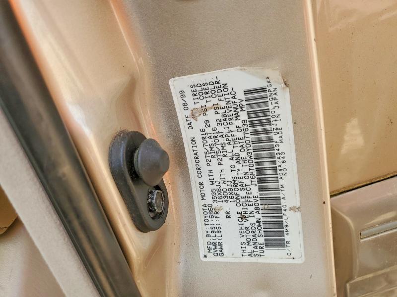 Продаж на аукціоні авто 2000 Lexus Lx 470, vin: JT6HT00W3Y0077639, номер лоту: 49017866