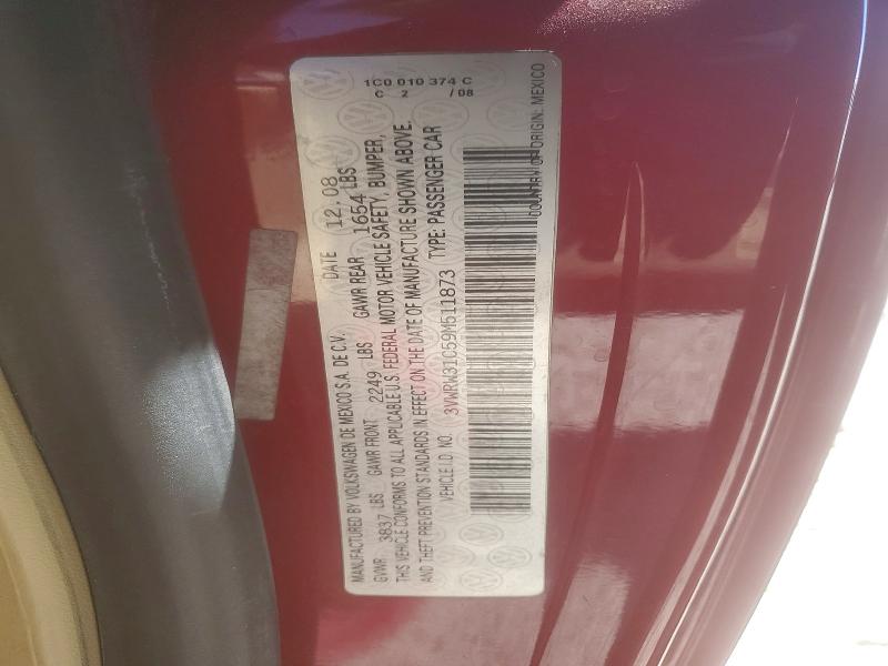 50817306 :رقم المزاد ، 3VWRW31C59M511873 vin ، 2009 Volkswagen New Beetle مزاد بيع