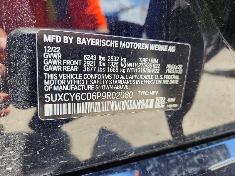Продаж на аукціоні авто 2023 Bmw X6, vin: 5UXCY6C06P9R02080, номер лоту: 50451416