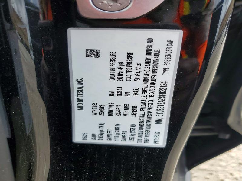 Продаж на аукціоні авто 2025 Tesla Model 3, vin: 5YJ3E1EA2SF022124, номер лоту: 48777646