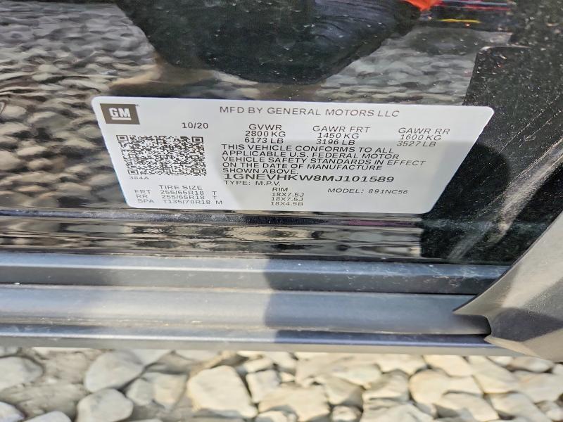 Продаж на аукціоні авто 2021 Chevrolet Traverse, vin: 1GNEVHKW8MJ101589, номер лоту: 50138016