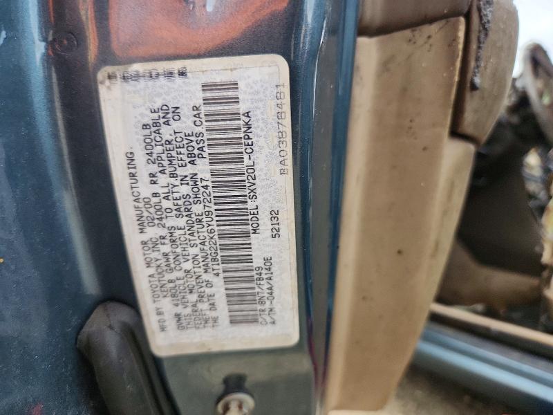 Продажа на аукционе авто 2000 Toyota Camry, vin: 4T1BG22K6YU972247, номер лота: 50063106
