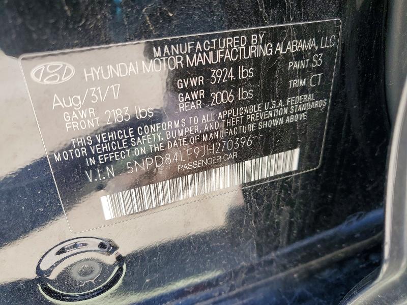 2018 Hyundai Elantra მანქანა იყიდება აუქციონზე, vin: 5NPD84LF9JH270396, აუქციონის ნომერი: 49277746