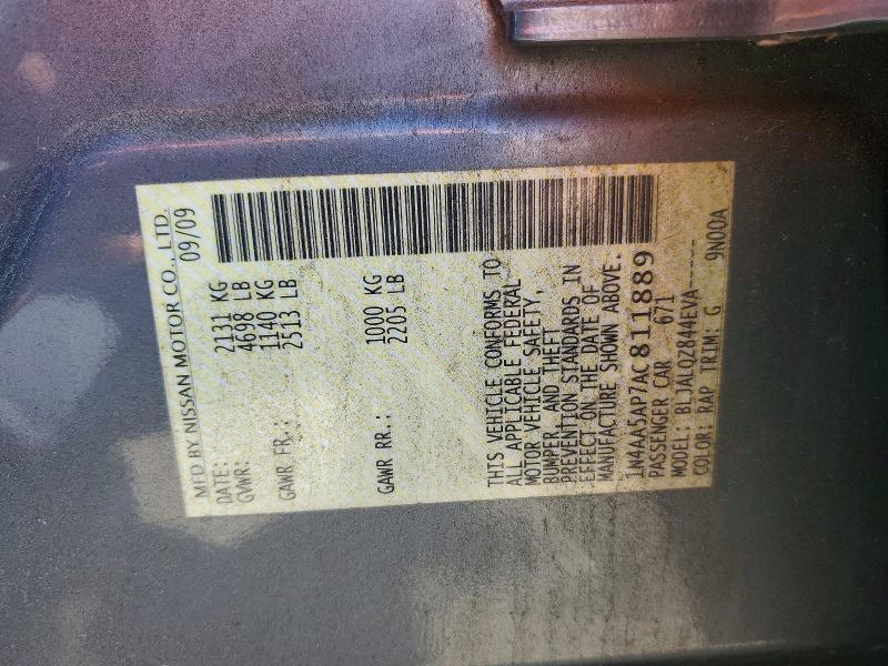 Aukcja sprzedaży 2010 Nissan Maxima, vin: 1N4AA5AP7AC811889, numer aukcji: 49595356