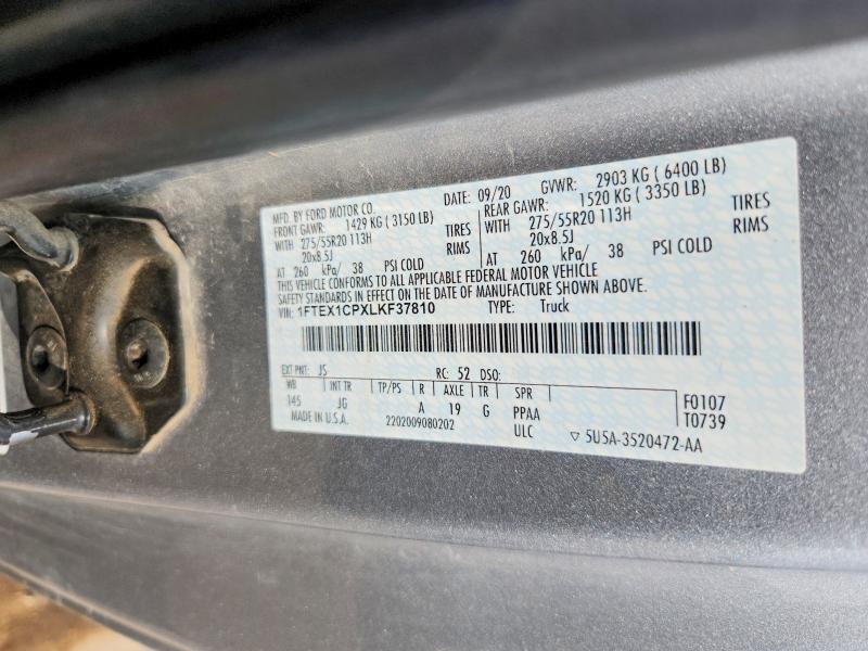 Продажа на аукционе авто 2020 Ford F150, vin: 1FTEX1CPXLKF37810, номер лота: 51276426