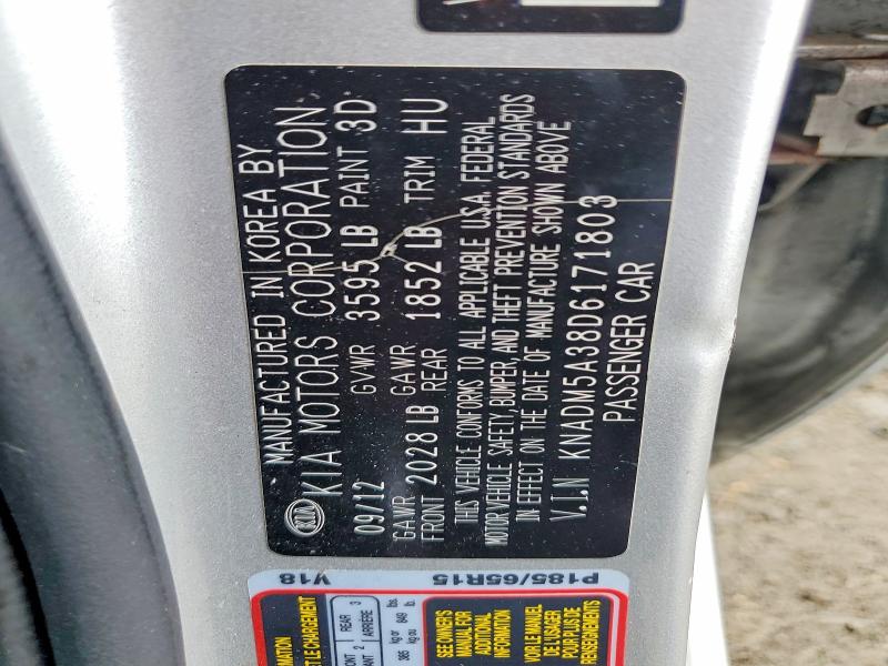 Aukcja sprzedaży 2013 Kia Rio, vin: KNADM5A38D6171803, numer aukcji: 51706846