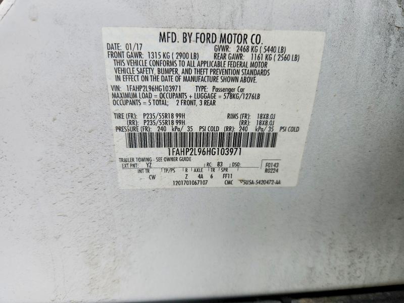 Aukcja sprzedaży 2017 Ford Taurus, vin: 1FAHP2L96HG103971, numer aukcji: 51197936