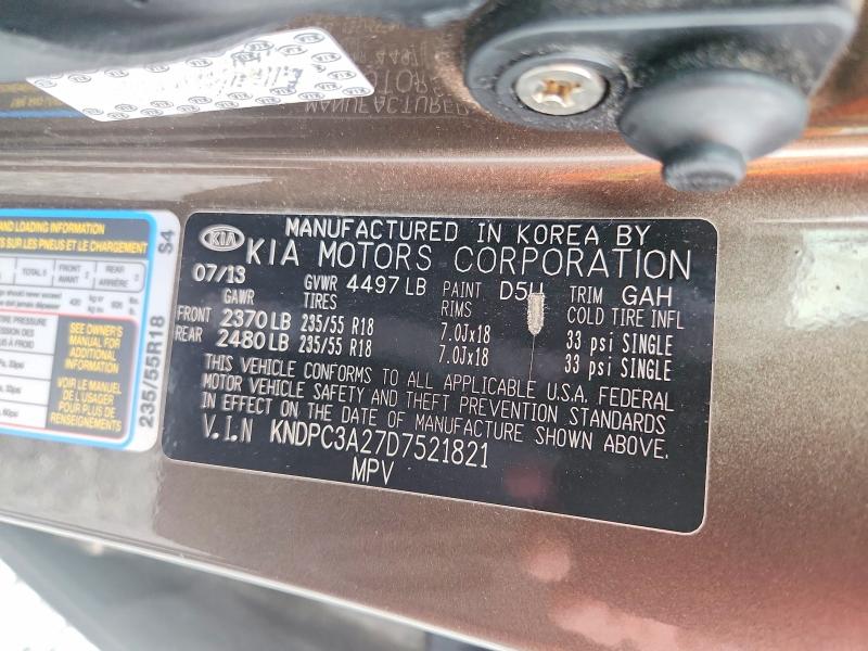 2013 Kia Sportage მანქანა იყიდება აუქციონზე, vin: KNDPC3A27D7521821, აუქციონის ნომერი: 51810886
