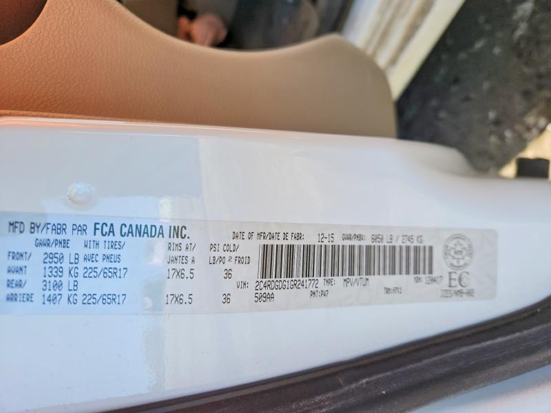 Aukcja sprzedaży 2016 Dodge Grand Caravan, vin: 2C4RDGDG1GR241772, numer aukcji: 49632536
