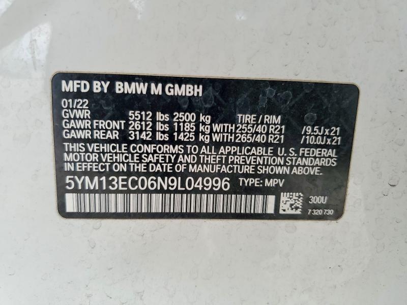 Продаж на аукціоні авто 2022 Bmw X3, vin: 5YM13EC06N9L04996, номер лоту: 49600456