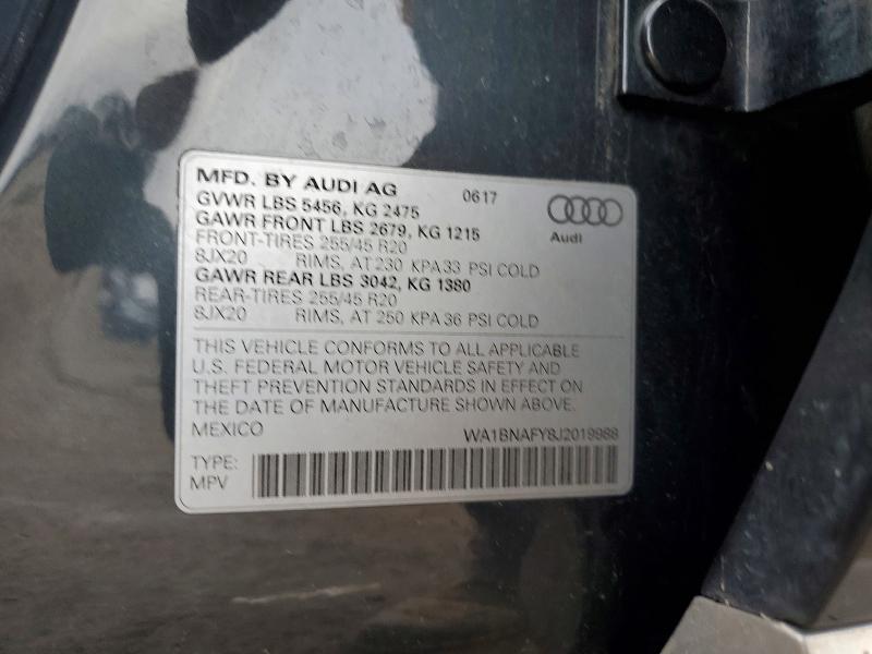 Продаж на аукціоні авто 2018 Audi Q5, vin: WA1BNAFY8J2019988, номер лоту: 48487896