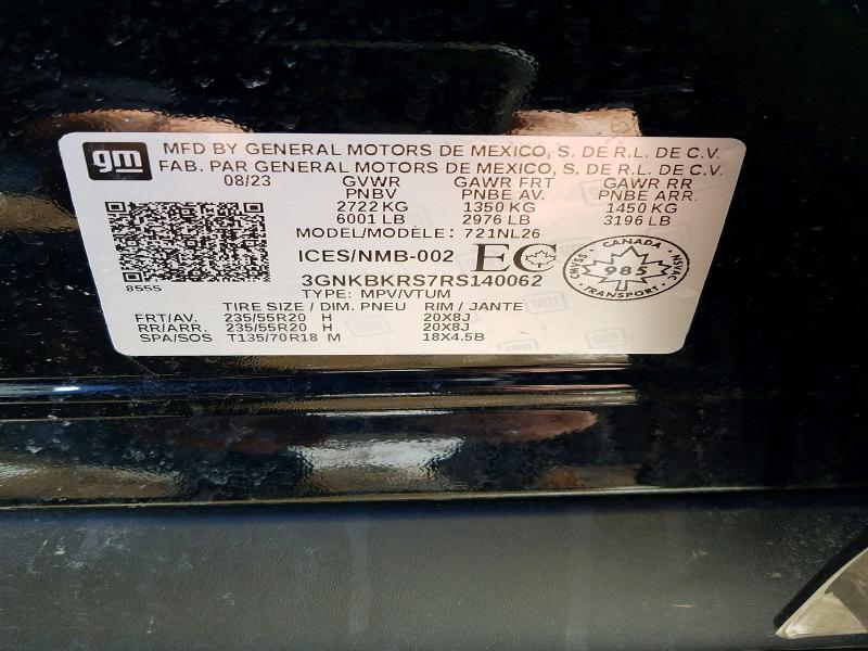 Aukcja sprzedaży 2024 Chevrolet Blazer, vin: 3GNKBKRS7RS140062, numer aukcji: 78525425