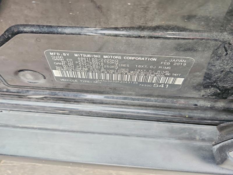 51345166 :رقم المزاد ، JA4AD3A32KZ043136 vin ، 2019 Mitsubishi Outlander مزاد بيع