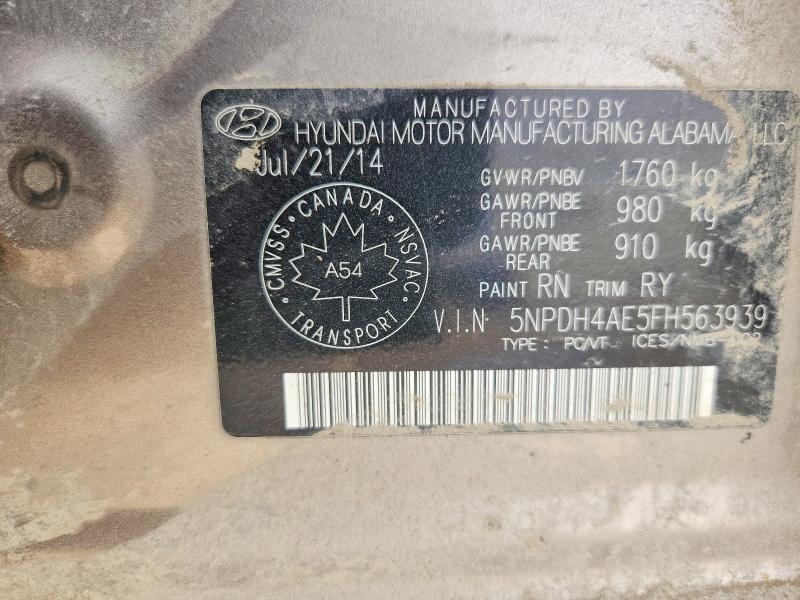 Продажа на аукционе авто 2015 Hyundai Elantra, vin: 5NPDH4AE5FH563939, номер лота: 51497516
