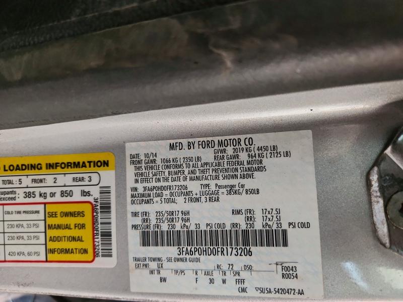 Продаж на аукціоні авто 2015 Ford Fusion, vin: 3FA6P0HD0FR173206, номер лоту: 51534506