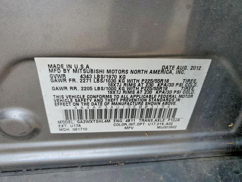 Продаж на аукціоні авто 2013 Mitsubishi Outlander Sport, vin: 4A4AP3AU1DE003154, номер лоту: 51165876