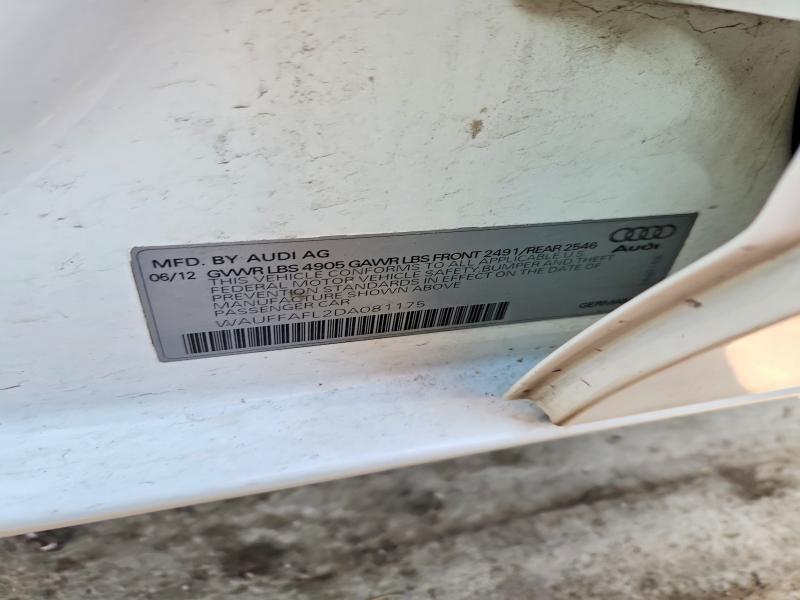 50828176 :رقم المزاد ، WAUFFAFL2DA081175 vin ، 2013 Audi A4 مزاد بيع