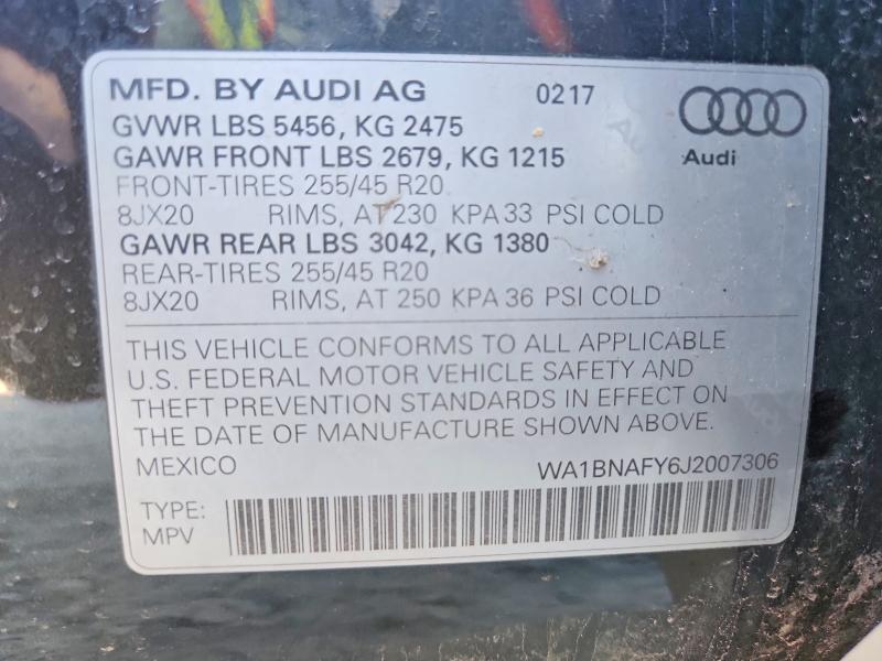 Aukcja sprzedaży 2018 Audi Q5, vin: WA1BNAFY6J2007306, numer aukcji: 51071716