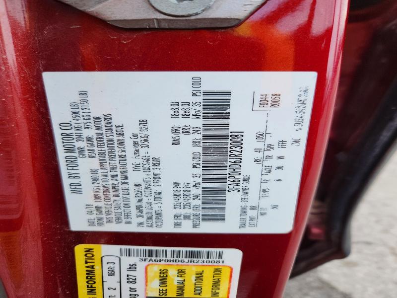 48547316 :رقم المزاد ، 3FA6P0HD6JR230081 vin ، 2018 Ford Fusion مزاد بيع