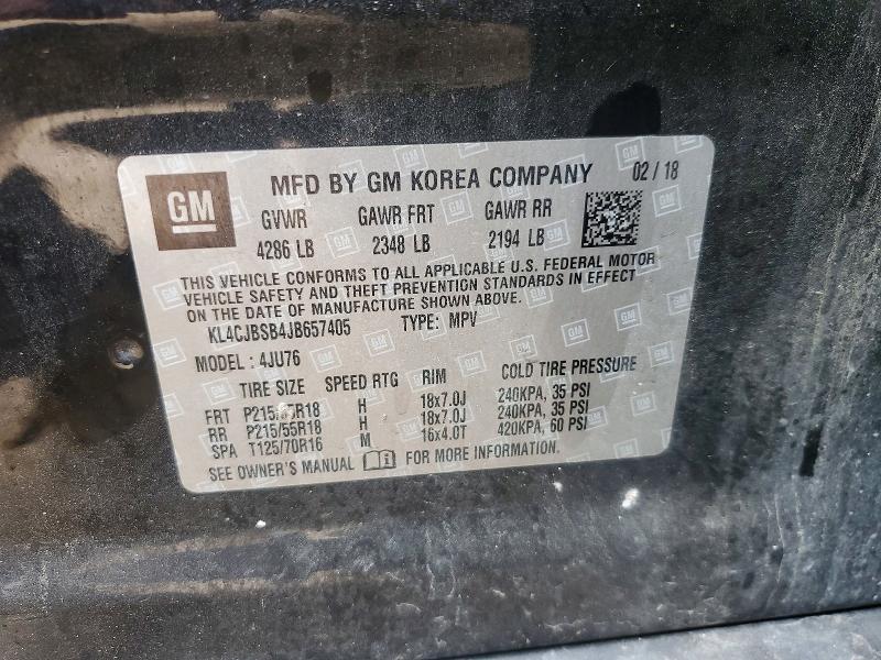 Продажа на аукционе авто 2018 Buick Encore, vin: KL4CJBSB4JB657405, номер лота: 50852446