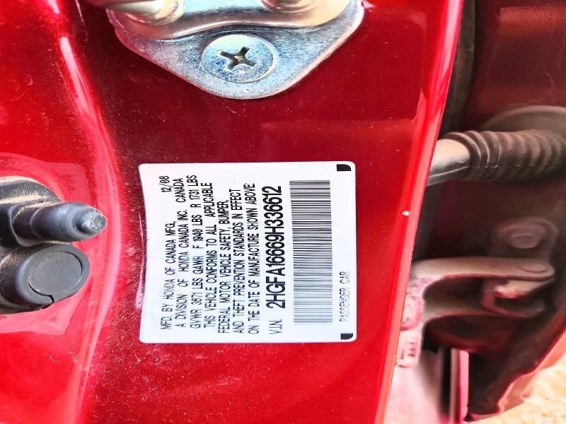 51494706 :رقم المزاد ، 2HGFA16669H336612 vin ، 2009 Honda Civic مزاد بيع