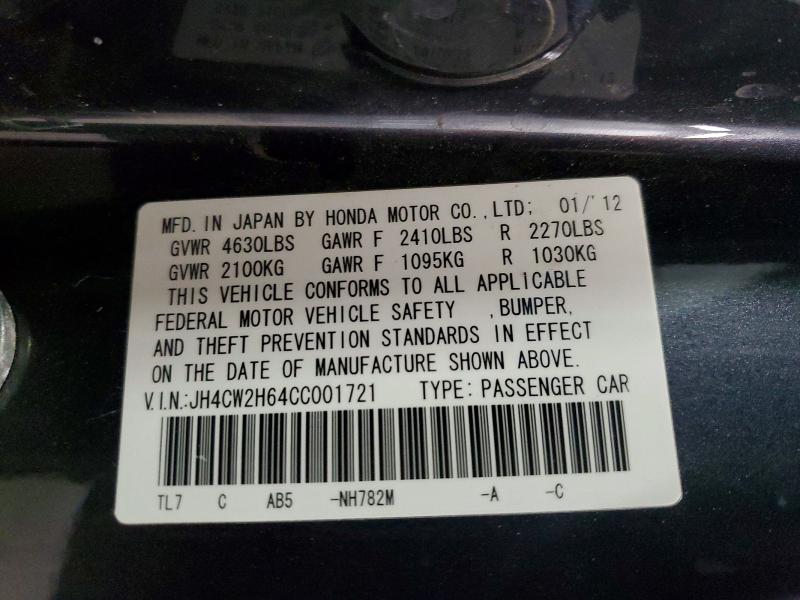Продаж на аукціоні авто 2012 Acura Tsx, vin: JH4CW2H64CC001721, номер лоту: 49464016